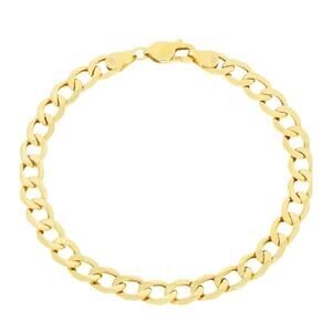 Nuragold 10k Real Yellow Gold Cuban Curb Link 6.5mm Chain Bracelet 8" Italian
